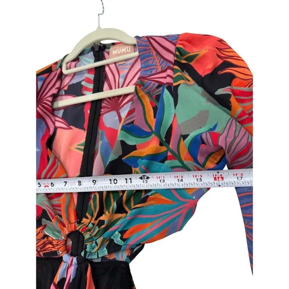 Show Me Your Mumu-Go Out, Cut Out, Mini Dress Tropical Paradise print, Size S - Picture 8 of 8